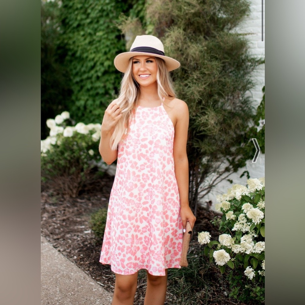 Heyson pink/white spotted dress